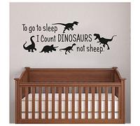 To go to sleep I Count Dinosaurs not sheep decal - vinyl wall decal - Dinosaur Room Decor