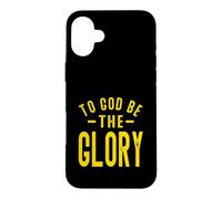 To God Be The Glory Golden Yellow Christian Distressed Style Case for iPhone 16 Plus