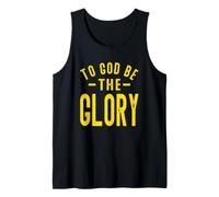 to God Be The Glory Golden Yellow Christian Distressed Style Tank Top