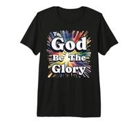 to God Be The Glory : Multi Colored Rays Premium T-Shirt