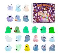 to Halloween Calendar, 24 Days Calendar Miniature Glow-in-The-Dark Ghost Kit, Resin Haunted House Decorations for Women Men Children Kids Family