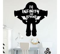 to Infinity and Beyond - Buzz Lightyear - Toy Story Inspired Decal Wall Sticker [Large] [Black]