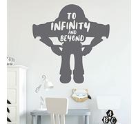 to Infinity and Beyond - Buzz Lightyear - Toy Story Inspired Decal Wall Sticker [Large] [Dark Grey]