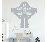 to Infinity and Beyond - Buzz Lightyear - Toy Story Inspired Decal Wall Sticker [XLarge] [Silver]