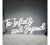 To Infinity and Beyond LED Neon Sign Warm White Letters Light Up Sign Dimmable for Bedroom Living Room Wall Decor Birthday Valentine Party Decoration