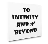 To Infinity and Beyond Modern Typography Quote Canvas Print | Gallery Wrapped 30mm Frame Wall Art | 14x14 inches | Ready to Hang | Modern Typography Picture | Living Room Bedroom Lounge Office