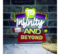 To Infinity And Beyond Neon Sign, Rocket Stars Space Dreamer Neon Light LED Galaxy Theme Decor Sign, for Kids Bedroom Rocket Ship Decor, Space Explorer Gifts(12.9 * 12.2 In)