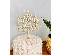 To Infinity and Beyond Wedding Cake Topper,Bridal Shower Party Decorations,Bride and Groom Sign for Birthday,Engagement,Retirement party Decor