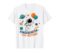 to Kindergarten and Beyond Astronaut Back to School Value Graphic T-Shirt, Men, White, S