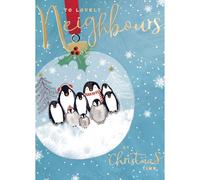 To Lovely Neighbours Fun Hand-Finished Christmas Card Family Xmas Cards
