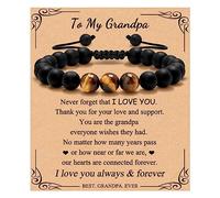 To Mens Gifts Bracelet for Dad Son My Man Boyfriend Husband Brother Grandson Grandpa Bonus Dad Nephew Uncle Birthday Father's Day Anniversary Graduation Christmas Gifts for Him Tiger Eye Mens Bracelet