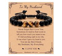 To Mens Gifts Bracelet for Dad Son My Man Boyfriend Husband Brother Grandson Grandpa Bonus Dad Nephew Uncle Birthday Father's Day Anniversary Graduation Christmas Gifts for Him Tiger Eye Mens Bracelet