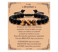 To Mens Gifts Bracelet for Dad Son My Man Boyfriend Husband Brother Grandson Grandpa Bonus Dad Nephew Uncle Birthday Father's Day Anniversary Graduation Christmas Gifts for Him Tiger Eye Mens Bracelet