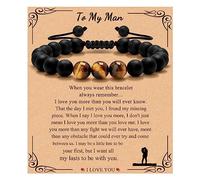 To Mens Gifts Bracelet for Dad Son My Man Boyfriend Husband Brother Grandson Grandpa Bonus Dad Nephew Uncle Birthday Father's Day Anniversary Graduation Christmas Gifts for Him Tiger Eye Mens Bracelet