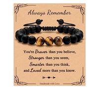 To Mens Gifts Bracelet for Dad Son My Man Boyfriend Husband Brother Grandson Grandpa Bonus Dad Nephew Uncle Birthday Father's Day Anniversary Graduation Christmas Gifts for Him Tiger Eye Mens Bracelet