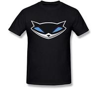 TO Men's Sly Cooper Logo Summer T Shirts Short Sleeve Black