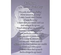 To Mum On Your Birthday Memorial Graveside Poem Keepsake Card Includes Free Ground Stake F162