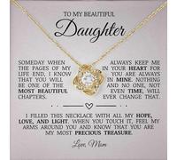 To My Beautiful Daughter - Always Keep Me In Your Heart, Love Knot Necklace with Meaningful Message Card, Precious Jewelry Gift for Daughter, Ideal Gift for Birthday Christmas, Sentimental Gift for