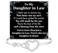To My Beautiful Daughter In Law Bracelet From Mother-In-Law, Daughter In Law Birthday Gifts, Infinity Star Heart Bracelet For Her With Heartfelt Message Card & Elegant Box, Bonus Daughters Bracelets