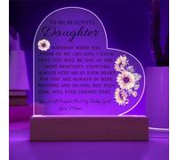 To My Beautiful Daughter "Someday When The Pages of My Life End" Acrylic Heart Plaque, Daughter's Keepsake, Unique Sentimental Gift for Daughter, Thoughtful Message on Acrylic, Daughter's Love Plaque