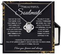 To My Beautiful Soulmate Necklace For Women,Girlfriend Necklace From Boyfriend,Wife Birthday Gifts From Husband, Women Romantic Jewelry Her Anniversary,Birthday Gifts For Wife,Wife Birthday Gift Ideas