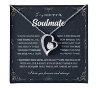 To My Beautiful Soulmate Necklace For Women, Necklace For Wife From Husband, Girlfriend Necklace From Boyfriend, Soulmate Birthday Gifts From Husband, Soulmate Necklace For Her, To My Wife Necklace #1