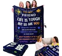 To My Best Friend Birthday Gifts Blanket 60"x50",Idea Presents Gift for Sister Friend Men Woman on Christmas Birthday Thanksgiving Day Valentines, Soft Cozy Flannel Throw Blanket