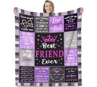 To My Best Friend Blanket 150x130 cm - Personalized Flannel Throw Blanket, Cozy Gift for Women/Sister/Bestie on Birthday Christmas Graduation Unique Gift for Her