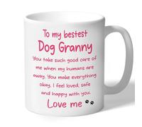 to My Bestest Dog Granny Thank You Mug Gift (Raspberry Print) Ceramic 10oz 300ml