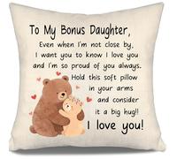 To My Bonus Daughter Cushion Cover Even When I'm Not Close By I Want You to Know I Love You And I'm So Proud of You Always from Bonus Mom Bonus Dad Bonus Daughter Birthday