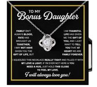 To My Bonus Daughter Necklace, Step Daughter Gifts from Stepmom, Stepdaughter Gifts from Stepdad, Christmas Gifts for Bonus Daughter, To My Beautiful Bonus Daughter Necklace Unbiological Daughter Gift