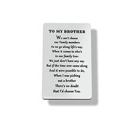 To My Brother Gifts Engraved Wallet Card Inserts for Brother Christmas Birthday Gifts for Stepbrother Men Metal Wallet Card Inserts from Sister Father's Day Presents for Him