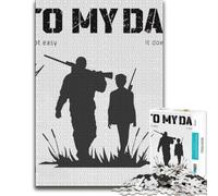 To My Dad And Son Hunting Artistic Wooden Puzzle for Adults, 1000 Pieces | A screen-free tabletop activity - focused tabletop leisure on weekends.
