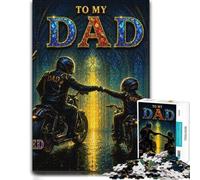 To My Dad and Son on Motorcycles Jigsaw Puzzle for Adults, 1000 Pieces | During puzzle time: Puzzle for Adults: screen-free home activity at your own pace.