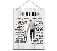 To My Dad, Dad Gift from Son, Wall Decor Art, Decorative Hanging Wood Signs, Appreciation Gift for Dad, Father's Day Gift for Dad, I Know It's Not Easy For A Man To Raise A Child Sign