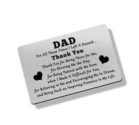 To My Dad Engraved Wallet Insert Card Dad Gifts from Daughter Fathers Day Gift Thank You Dad Gift Dad Christmas Birthday Gifts from Kids Dad Wallet Insert Love Note Card for Dad from Daughter/Son