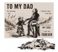 to My Dad Father Son Biker Wooden Puzzle for Adults, Hobby, 1000 Pieces