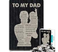 To My Dad from Daughter Adult Wooden Jigsaw Puzzle 500 Pieces | Clear image details - easier piece organisation at your own pace.