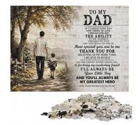 To My Dad From Son Complex Wood Puzzle, Adults, 1000 Pieces | For adults: Jigsaw Puzzle Gift - border-first or section-first building options on weekends.