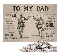 To My Dad Gift Daughter Puzzle Jigsaws 1000 Pieces for Adults Wooden Puzzles Family Fun Jigsaws Puzzles 1000pcs (75x50cm)