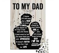 To My Dad Gift For Dad 1000 Piece Jigsaw Puzzle for Adults, 52x38cm/1000pcs, Quiet Home Activity, Focused Puzzle Time And Time at Home