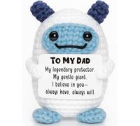 to My DAD Hand-Crocheted Mini Plush - Legendary Protector Keepsake, Heartfelt Birthday, Father’s Day, Thanksgiving for Dad, Father or Papa from Son and Daughter