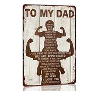 To My Dad Metal Sign Father's Day Tin Sign Vintage Home Wall Decor Signs Birthday Gift For Dad From Son 8x12 Inch