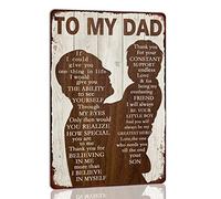 To My Dad Metal Sign Father's Day Tin Sign Vintage Home Wall Decor Signs Birthday Gift For Dad From Son For Kitchen Office 8x12 Inch