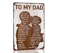 To My Dad Metal Sign Love and Gratitude From Daughter's Touch Father's Day Or Birthday Wall Decoration Gifts 8x12 Inch