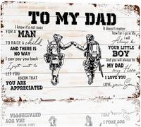 To My Dad Metal Tin Sign Dad Gifts Veterans Christmas Gifts To My Dad Veteran Vintage Poster Gift For Dad From Son Fathers Day Gifts From Son Christmas Gifts For Veterans My Dad My Hero 8x12 Inch
