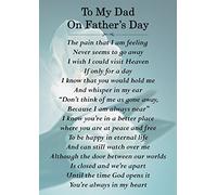 To My Dad On Father's Day Memorial Graveside Poem Keepsake Card Includes Free Ground Stake F160