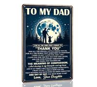 To My Dad Starry Night Sky Father and Daughter Metal Tin Sign Man Cave Home Farmhouse Wall Decor Heartfelt Thank You and Love Dad for Father‘s Day and Birthday Gifts From a Daughter 8x12inch