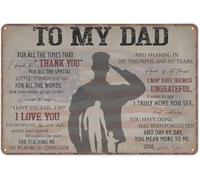 To My Dad Tribute Decorative Sign, 8 x 12 Inch Aluminum, Mounting Holes