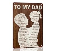 To My Dad Vintage Metal Tin Sign Father's Day Birthday Gift from Son I Know It's Not Easy for a Man Poster for Home Man Cave Living Bedroom Wall Decor 8x12 Inch